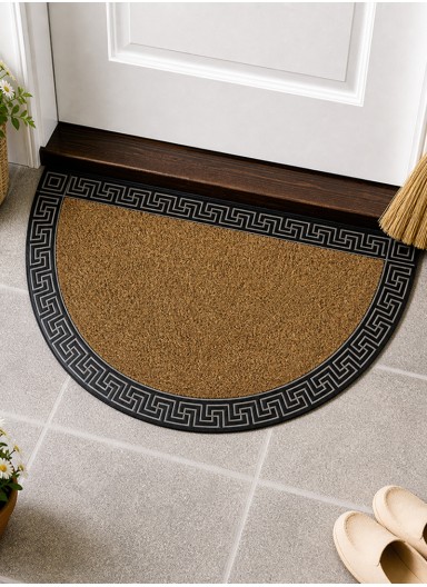 17.7x29.5" Door Mat Half Moo..
