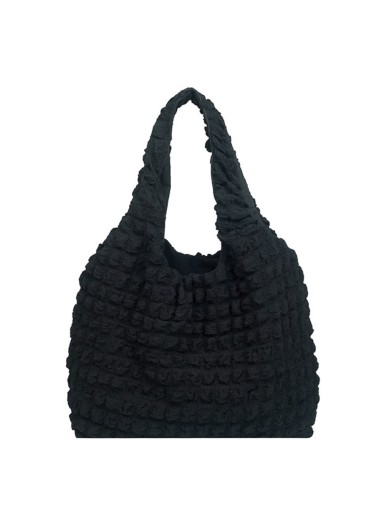 Solid Color Pleated Shoulder..