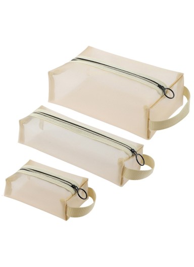 3PCS Nylon Mesh Travel Zippe..