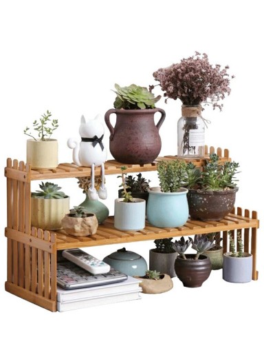 2 Tier Bamboo Plant Stand Ho..