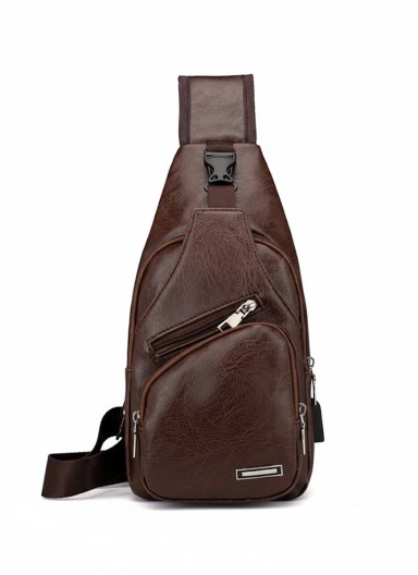 Men's Leather Sling Bag Ches..