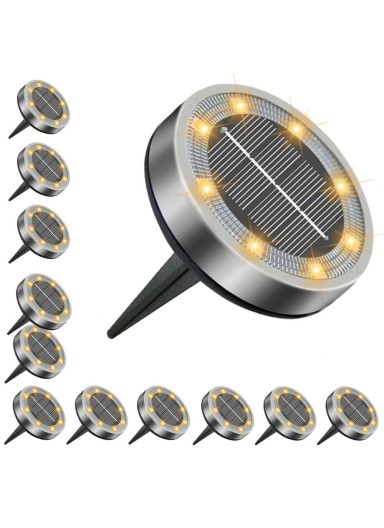 12Pcs 8 LED Solar Ground Lig..