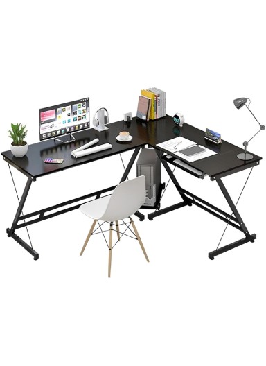 L-Shaped Desk, Spacious & St..