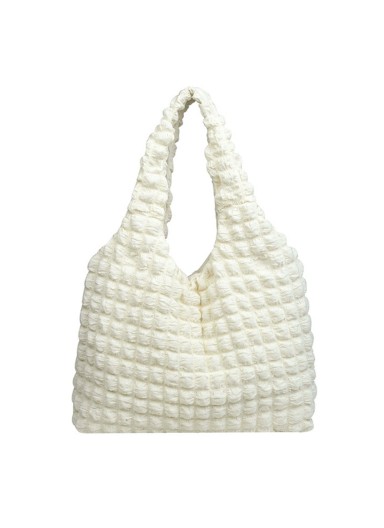 Solid Color Pleated Shoulder..