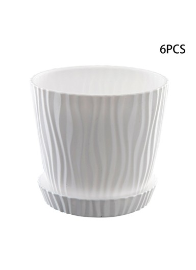6Pcs Plastic Planter Pots wi..