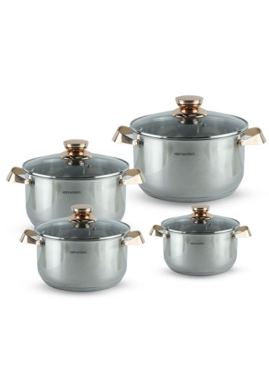 8 Pcs Golden Handle Casserol..